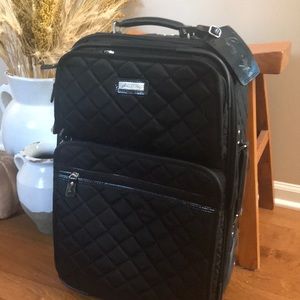 Vera Bradley Black Quilted 21” Carry on Suitcase